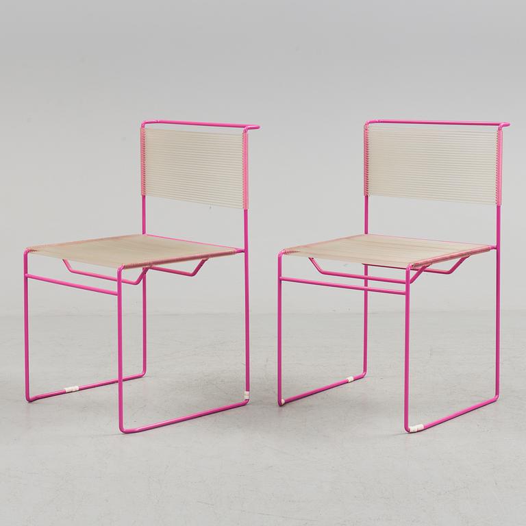 CHAIRS, a pair, "Fly Line" by CMP-padova Italy, second half of the 20th century. Signed with label.