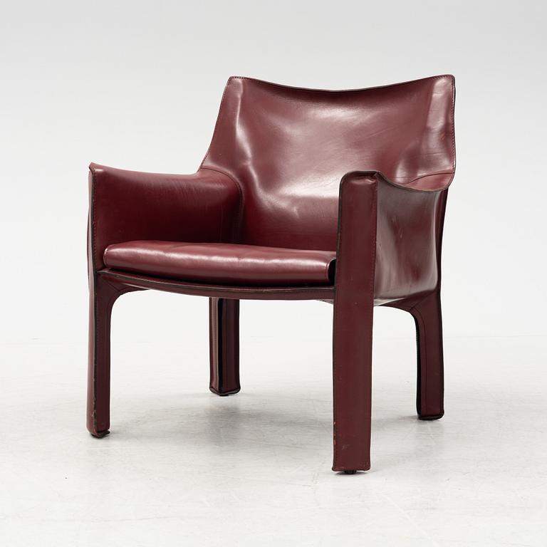 Mario Bellini, a leather '413 CAB' armchair, Cassina, Italy.