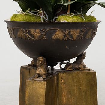 a late gustavian bronze tripod from around 1800.