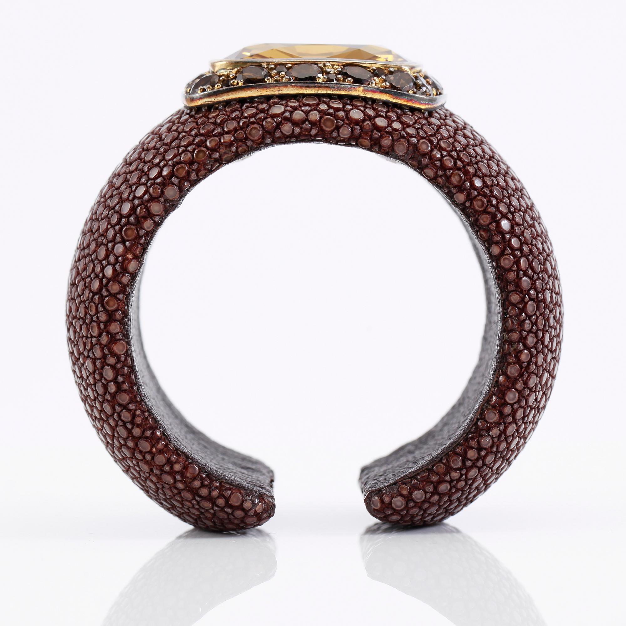 ARMRING, silver, citrin och topaser.