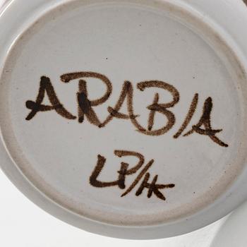 Ulla Procopé, Tekoppar och assietter, 12 delar, "Rosmarin", stengods. Arabia 1961-74.