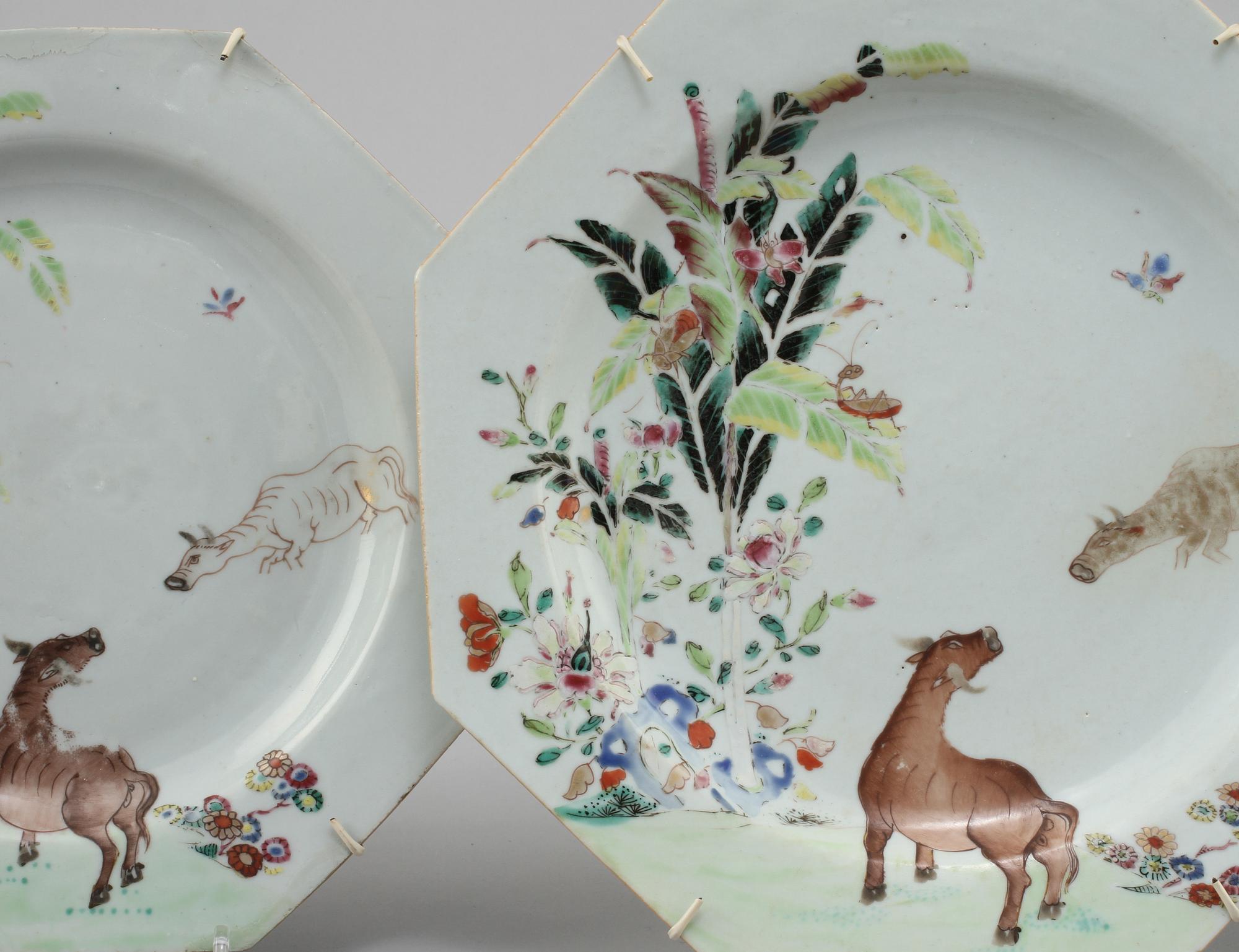 TALLRIKAR, 4 st, porslin, Kina, 1700-tal.