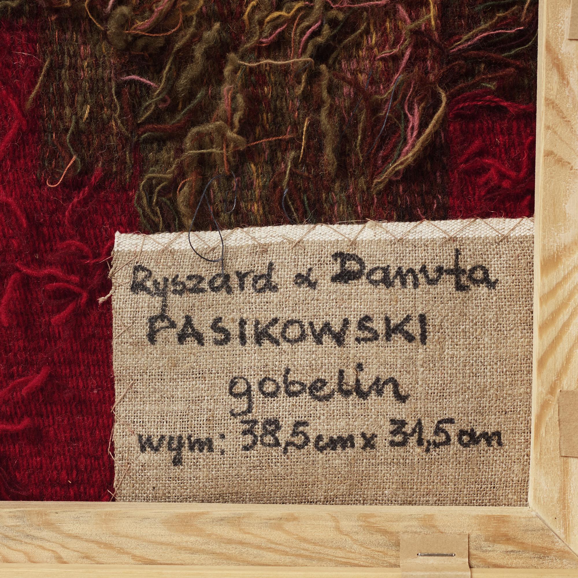 Ryszard Pasikowski, vävnad signerad a tergo.