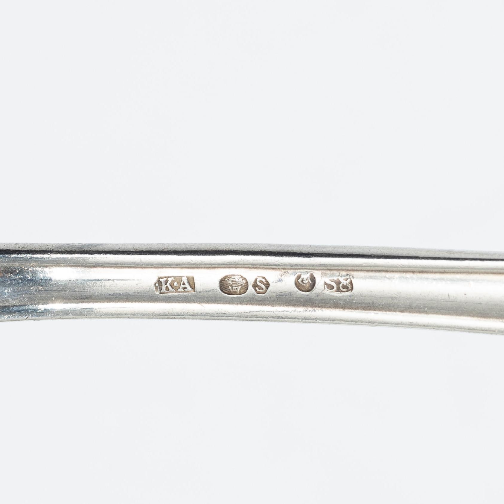 A Swedish silver cutlery set, "Lübeck", mark of K Anderson, Stockholm, some 1939 (107 pieces).