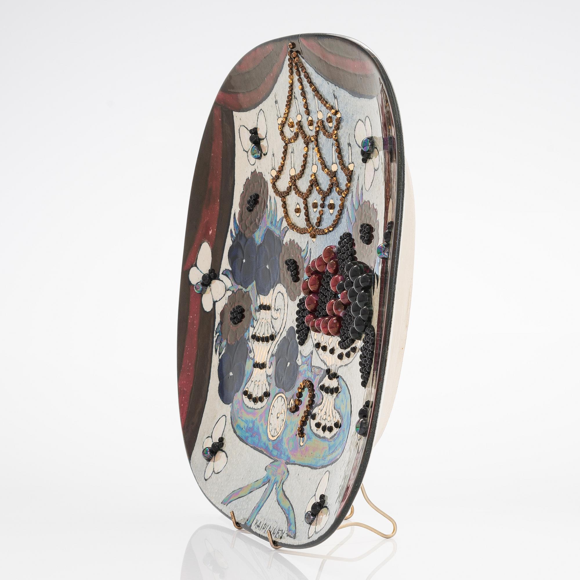 Birger Kaipiainen, dekorationsfat, keramik, signerat Kaipiainen Arabia.