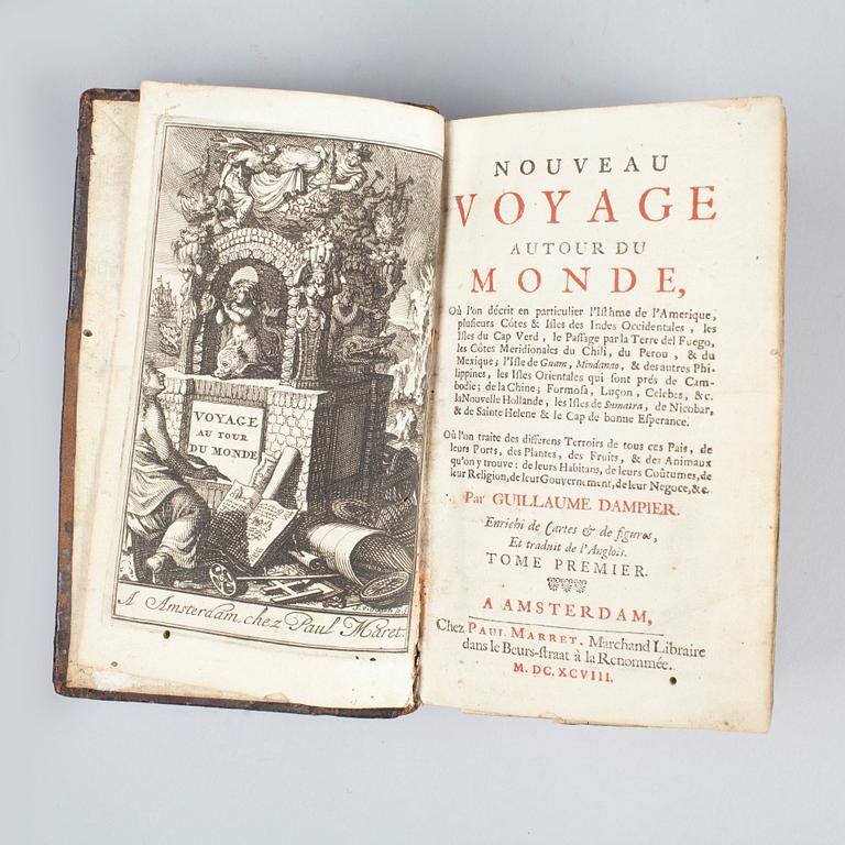 BOK, "Nouveau Voyage autour du Monde", I-II, av Guillaume Dampier, Amsterdam 1698.