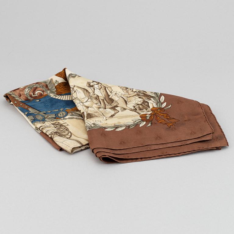 Hermès, a 'Napoleon' silk scarf.