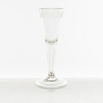 A group of four part Swedish glasses, 18th century.