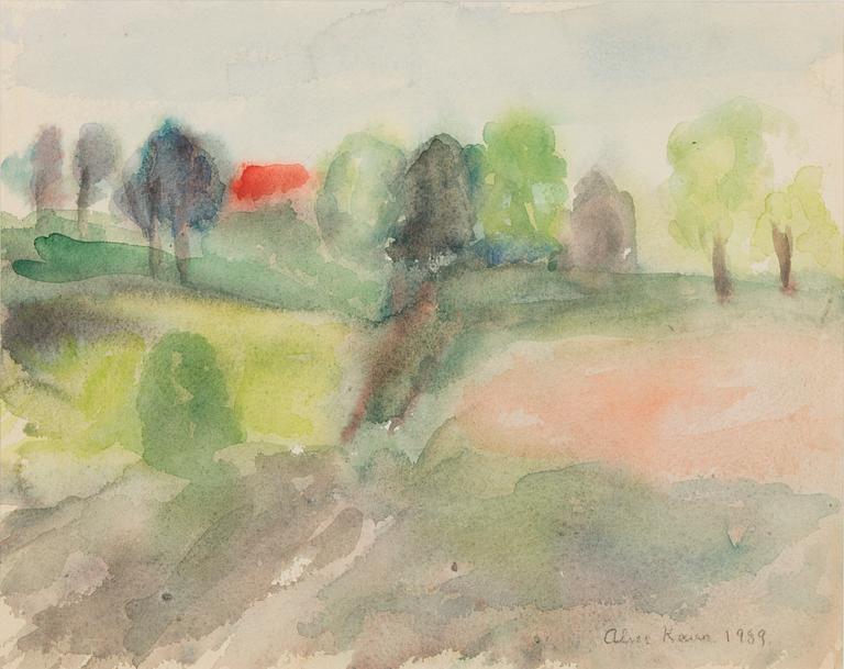 watercolour, signed and dated 1989.