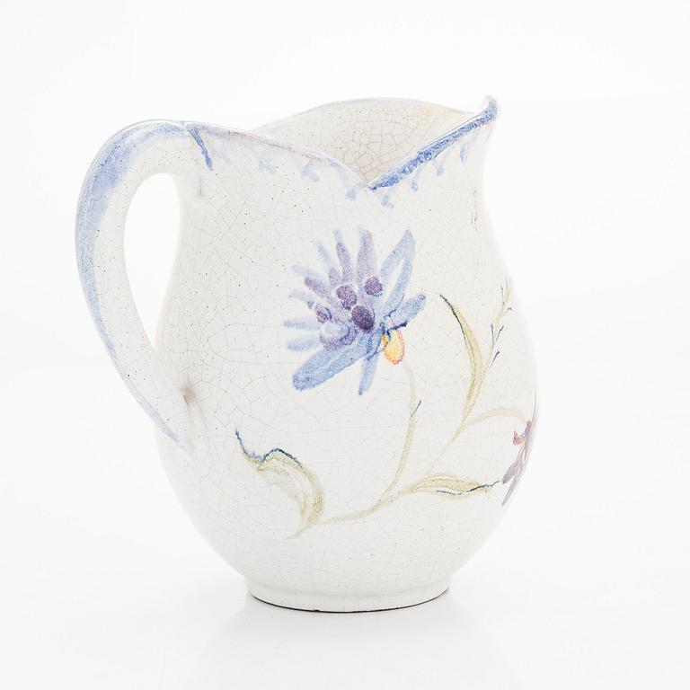 Marita Lybeck, jug and bowl, red clay, signed ML.