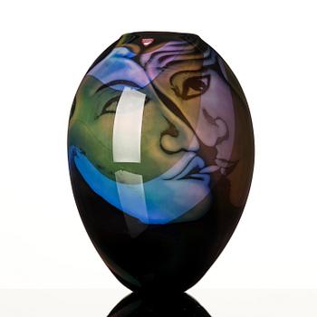 Eva Englund, a graal glass vase, Orrefors, 1986.