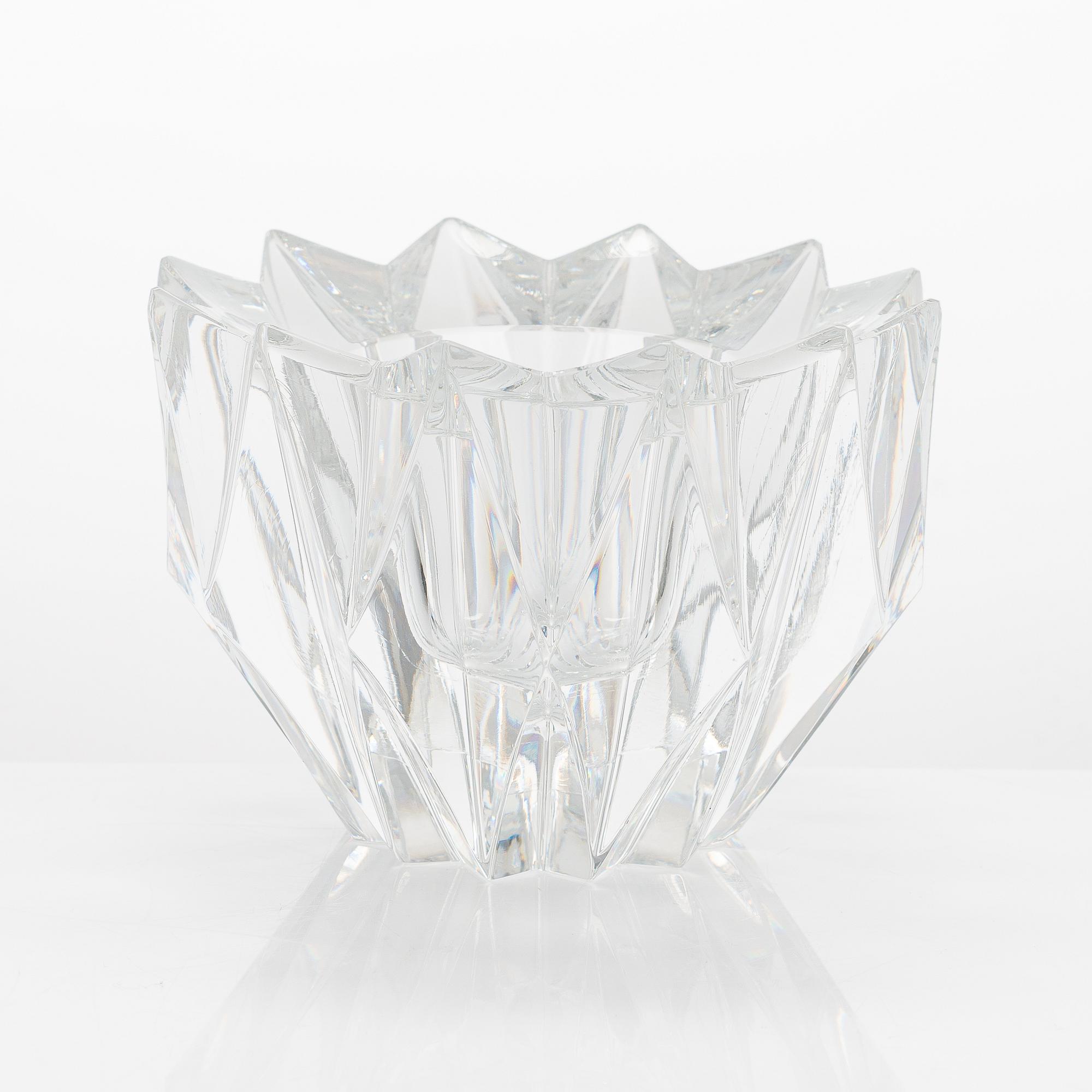 Aimo Okkolin, skål, "Näckros", signerad Aimo Okkolin, Riihimäen Lasi Oy.