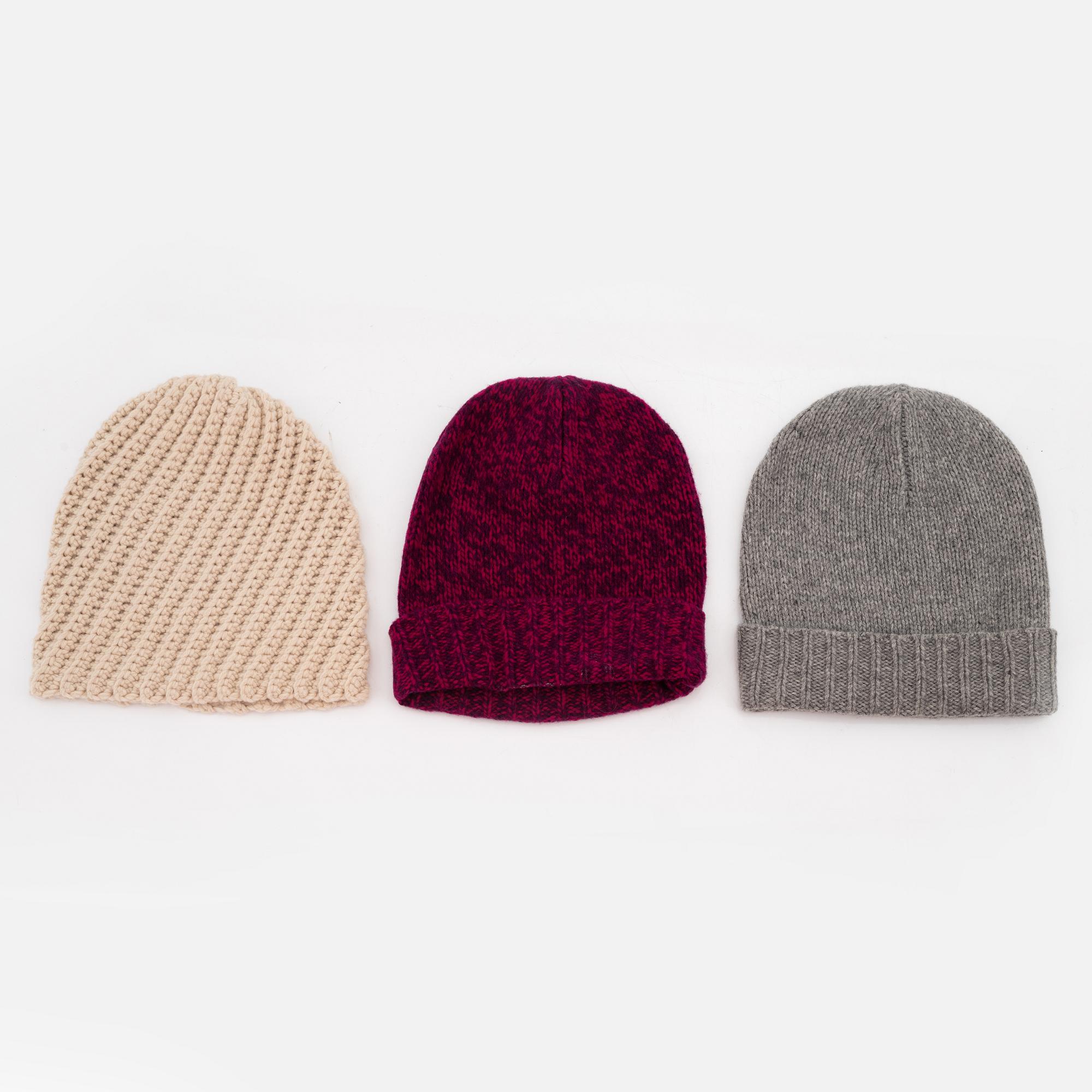 ACNE, three wool hats.