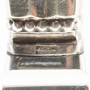 Johan Rohde, carving knives, a pair, sterling silver, "Konge/Acorn", Georg Jensen, Denmark, after 1945.