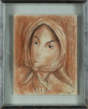 VICTOR MANUEL, pencil and red chalk, signed and dated 1968.