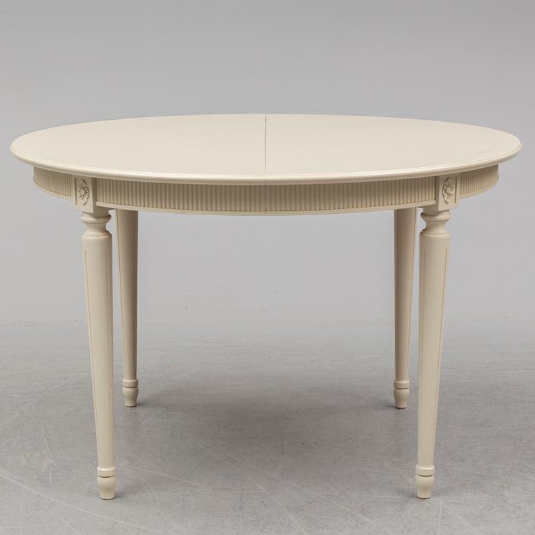 MATBORD SAMT 10 STOLAR, gustaviansk stil, 1900-talets slut.