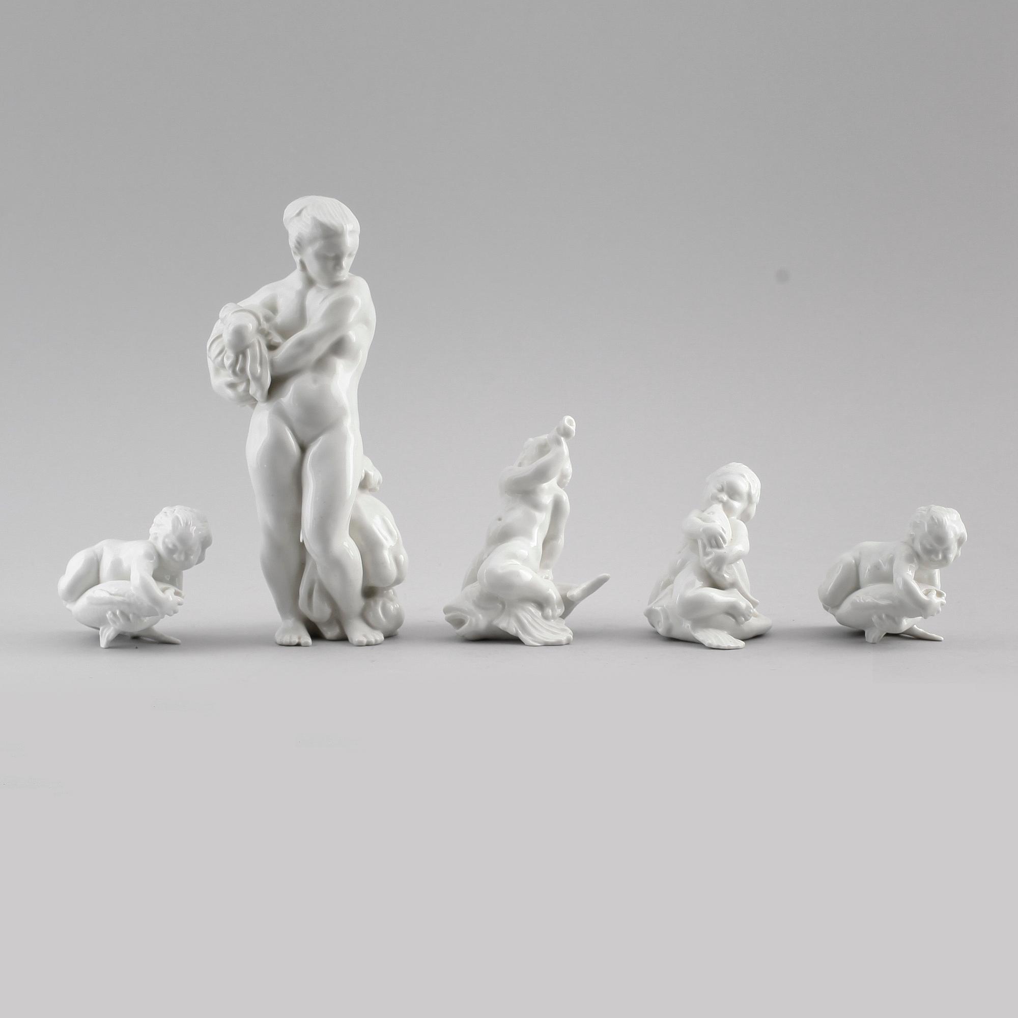 FIGURER, 5 st, porslin, Kai Nielsen, Bing & Gröndahl.