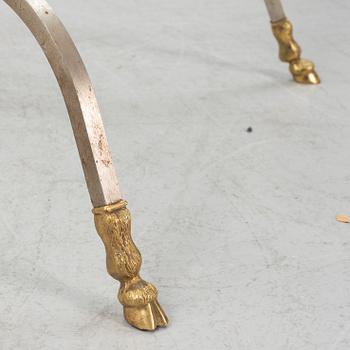 A contemporary glass and steel coffee table,