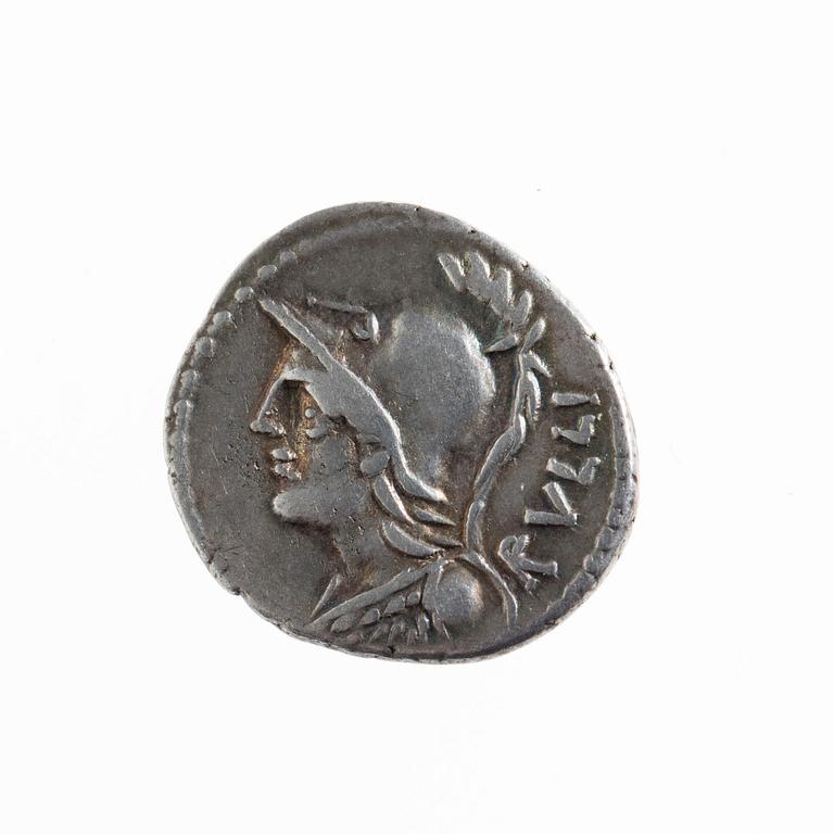 MYNT, silver, Rom Republiken Denar, Servilius Rullus ca 100 f.Kr.