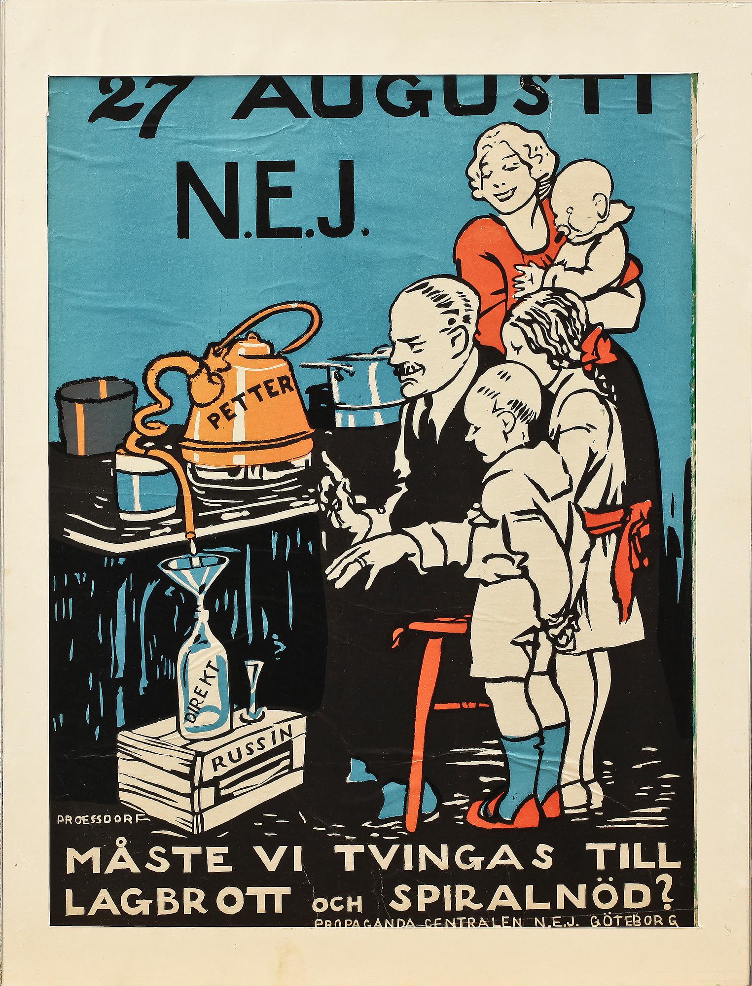 ALFRED PROESSDORF, förbudsaffisch, 1922.