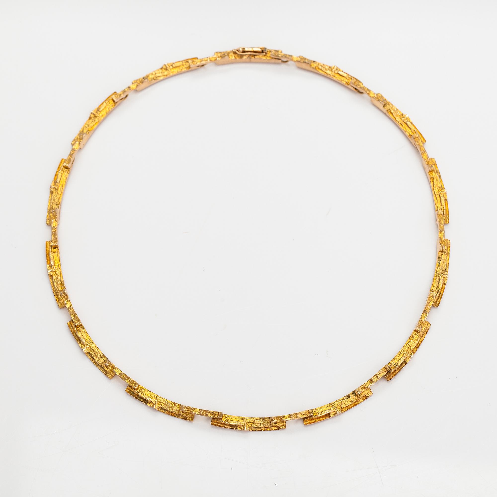 Björn Weckström, "Tundra", a 14K gold necklace . Lapponia 1973.