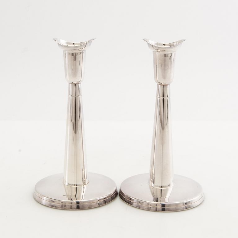 Tore Eldh, candlesticks, a pair, silver, Cesons, Gothenburg, 1965.