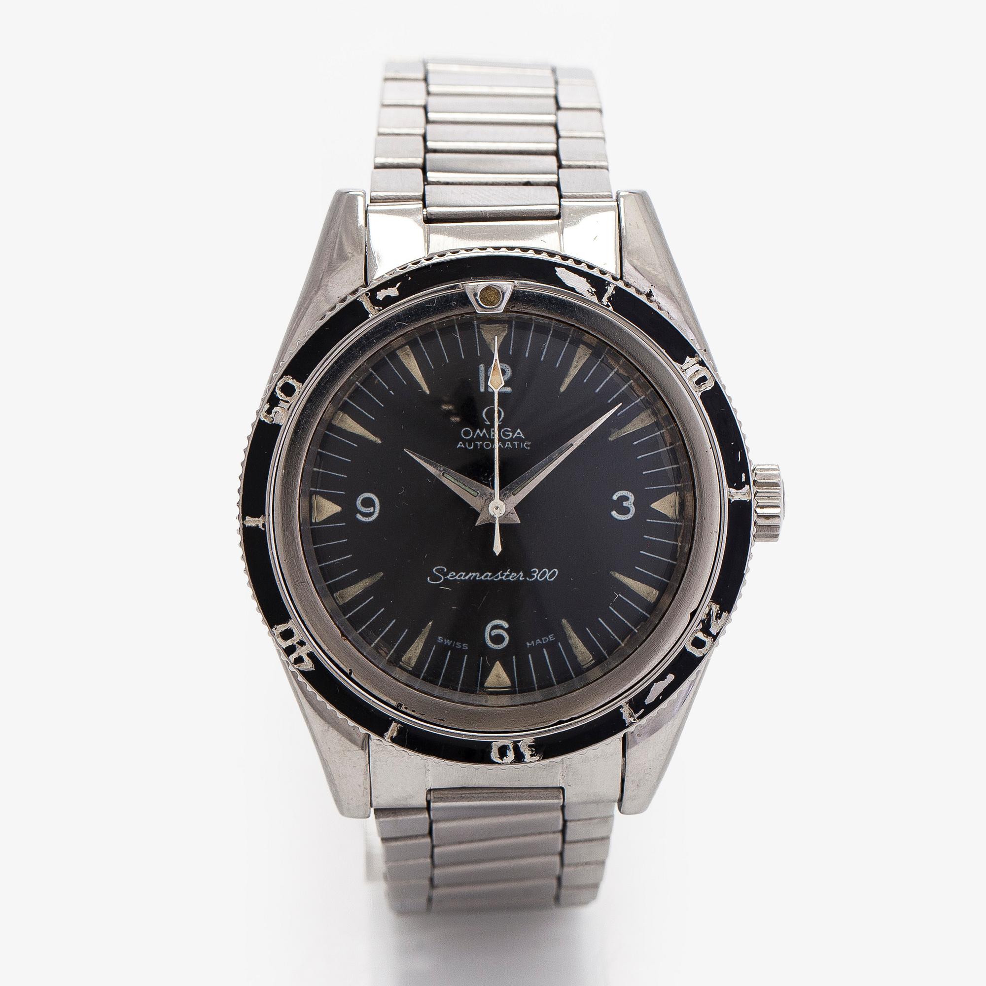 Omega, Seamaster 300, rannekello, 39 mm, teräs, automaattinen, noin 1958.