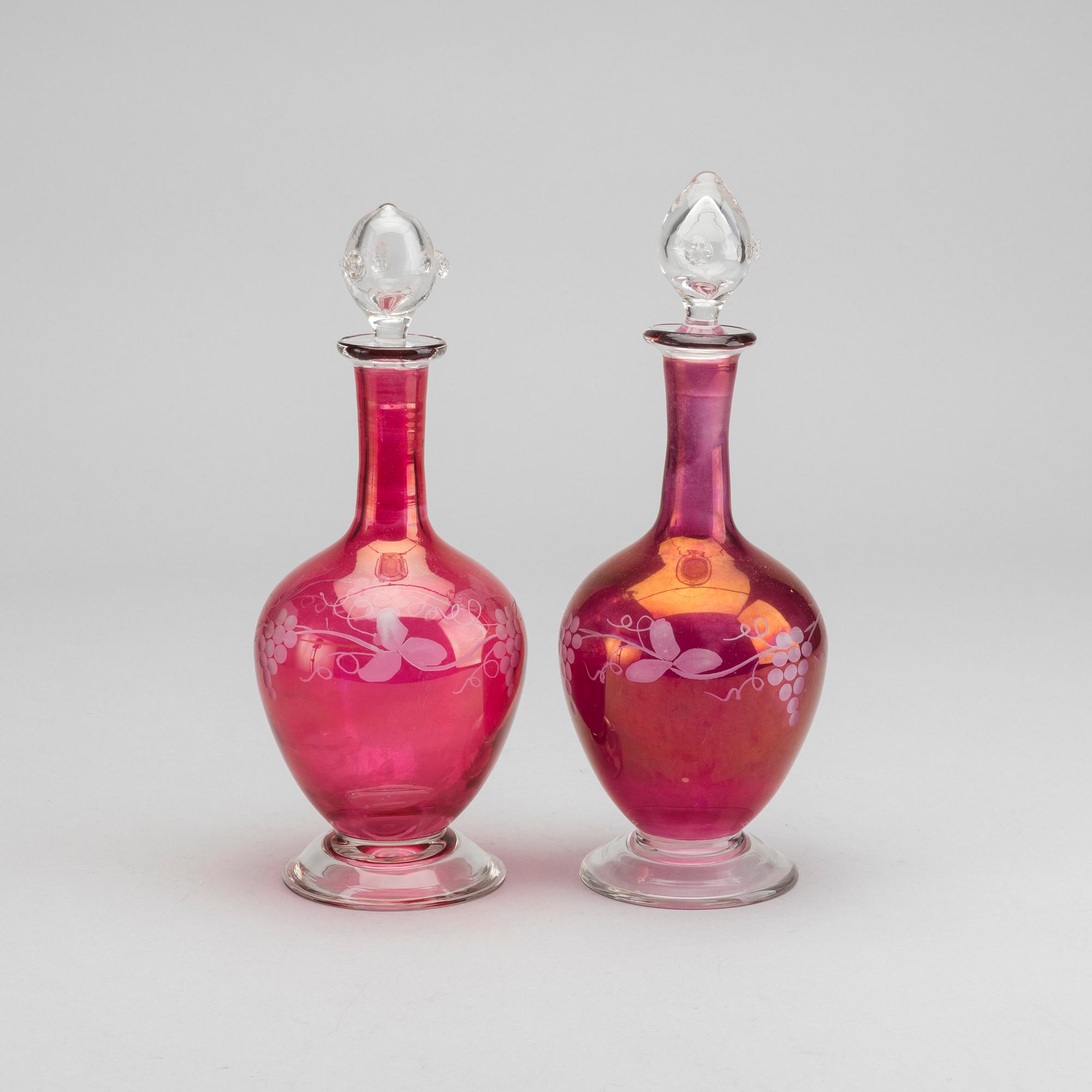 GLASSERVIS, 14 dlr, Trelleborgs glasbruk. 1900-talets första hälft/mitt.