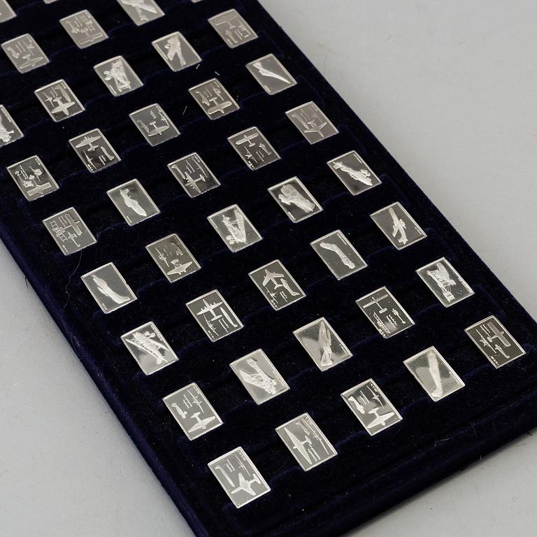 50 silver miniature plaques by Franklin Mint 1978.