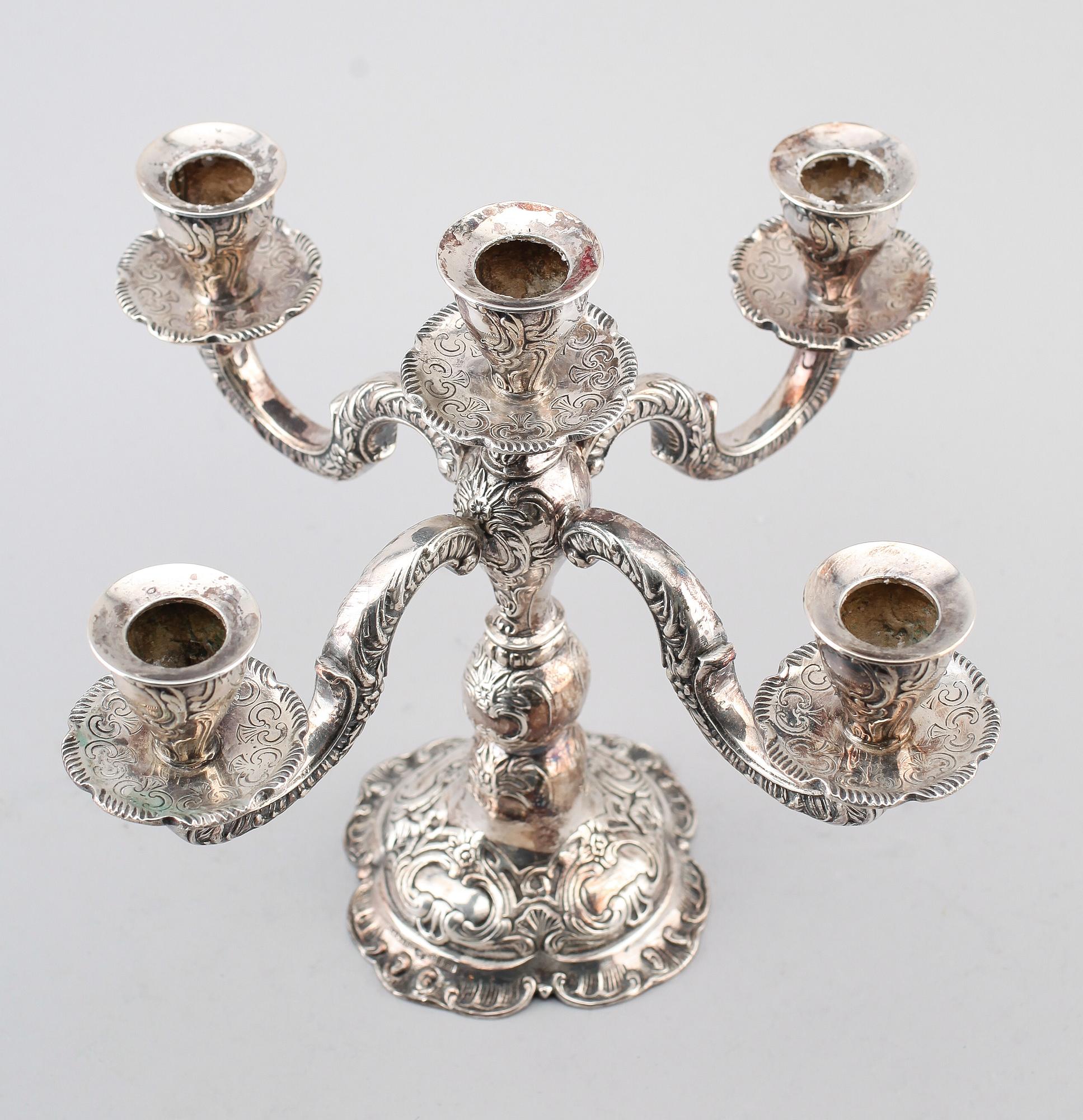 KANDELABER, silver, GEWE, 1976, vikt ca 812 gr.