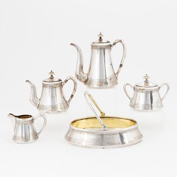 Adrian Ivanov, kaffeservis, 5 delar, silver, Art Nouveau.