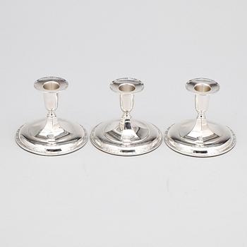 LJUSSTAKAR, silver, 3 st, Ceson Göteborg, 1951 och 1956.