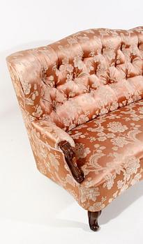 SOFFGRUPP, 3 delar, nyrokoko, sent 1800-tal.