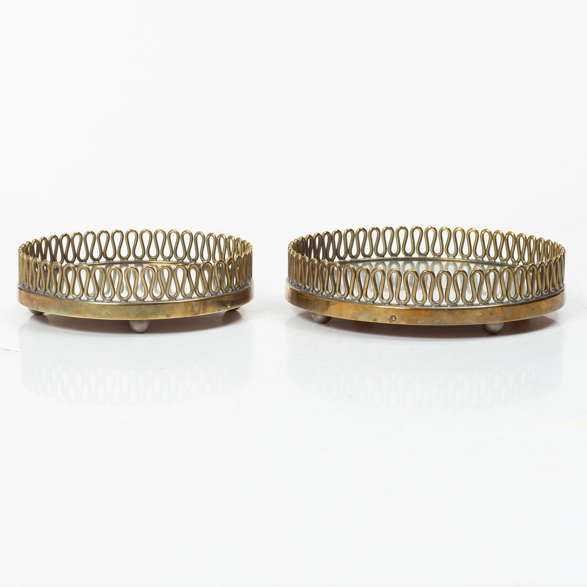 Coasters, a pair, mid-20th century.