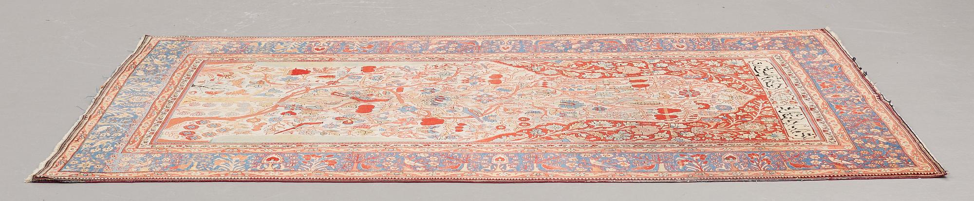 MATTO, a semi-antique Kashan Motachem figural, ca 211 x 134 cm.