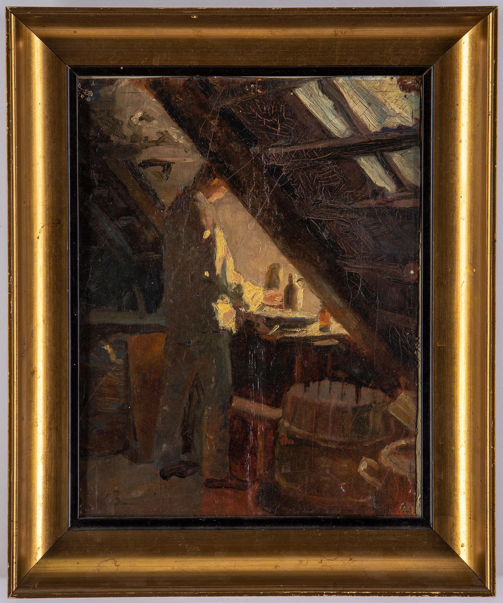 Niels Bjerre, olja på duk/pannå.