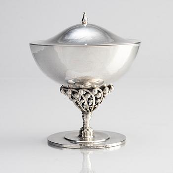 Johan Rohde, a lidded sterling silver bowl on a stem, Copenhagen 1904-14, design nr 43.