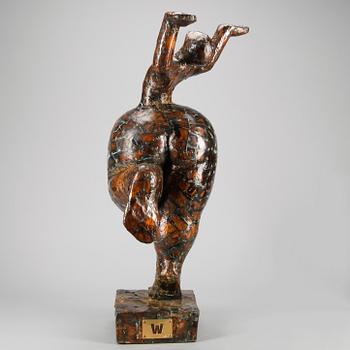 ANDREAS WARGENBRANT, skulptur, lappad med brons, numrerad 1/2, etikettmärkt "W".