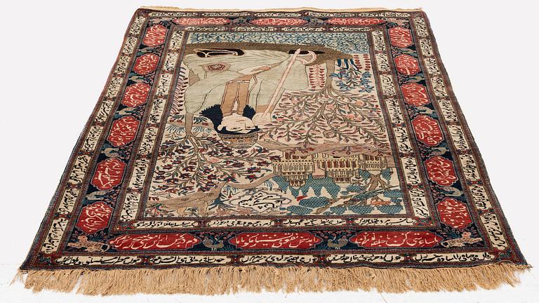 A pictoral Kashan 'Mohtasham' Central Persia, c. 205 x 130 cm.