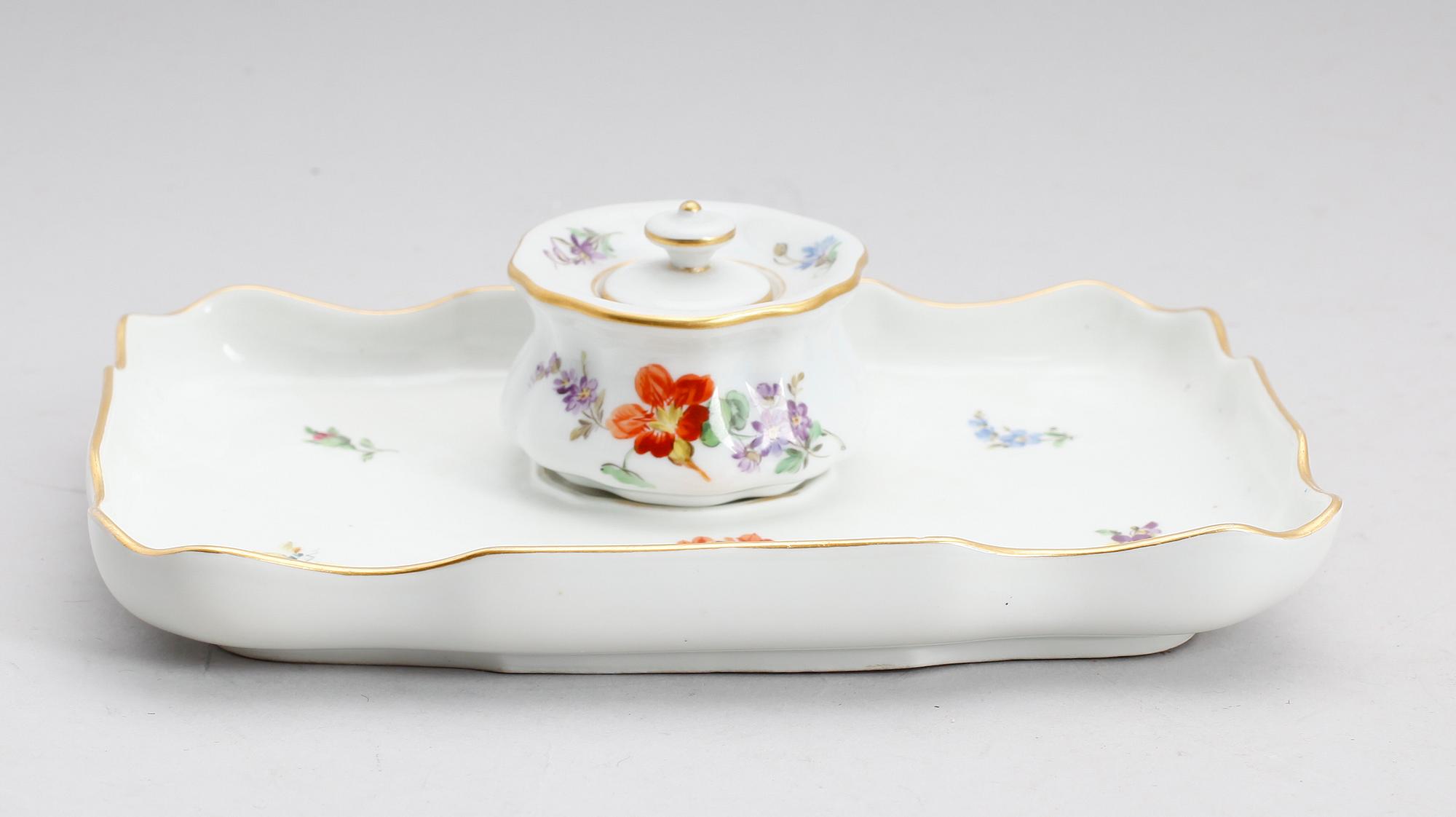 SKRIVSTÄLL, porslin, Meissen, 1800-/1900-tal.