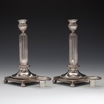 CANDLESTICKS, a pair. Silver GAB Stockholm 1911. Height 20,5 cm. Weight 428 g.