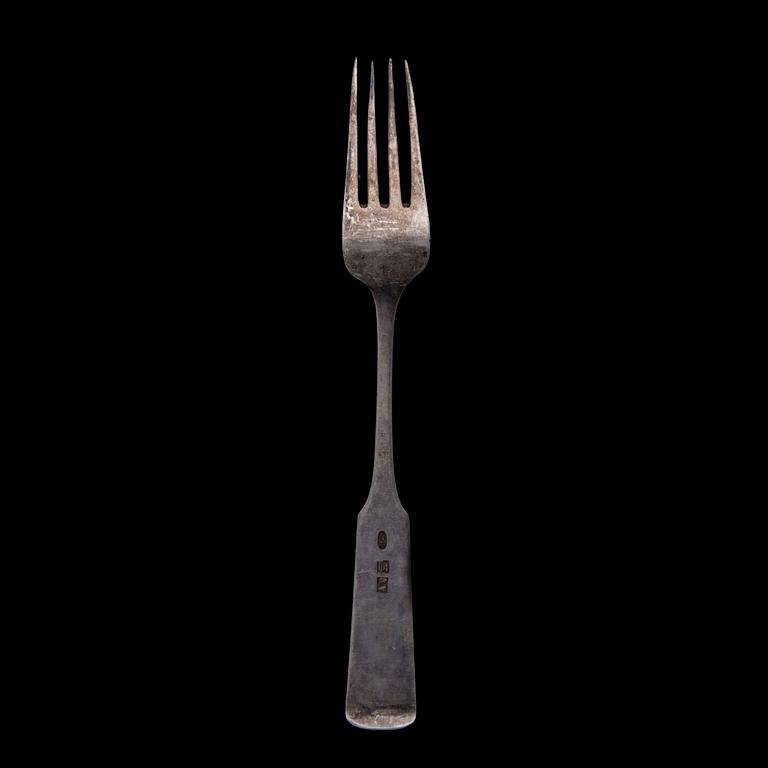 GAFFLAR, 6 st, silver, Ryssland 1900-talets början. Vikt 288 g.