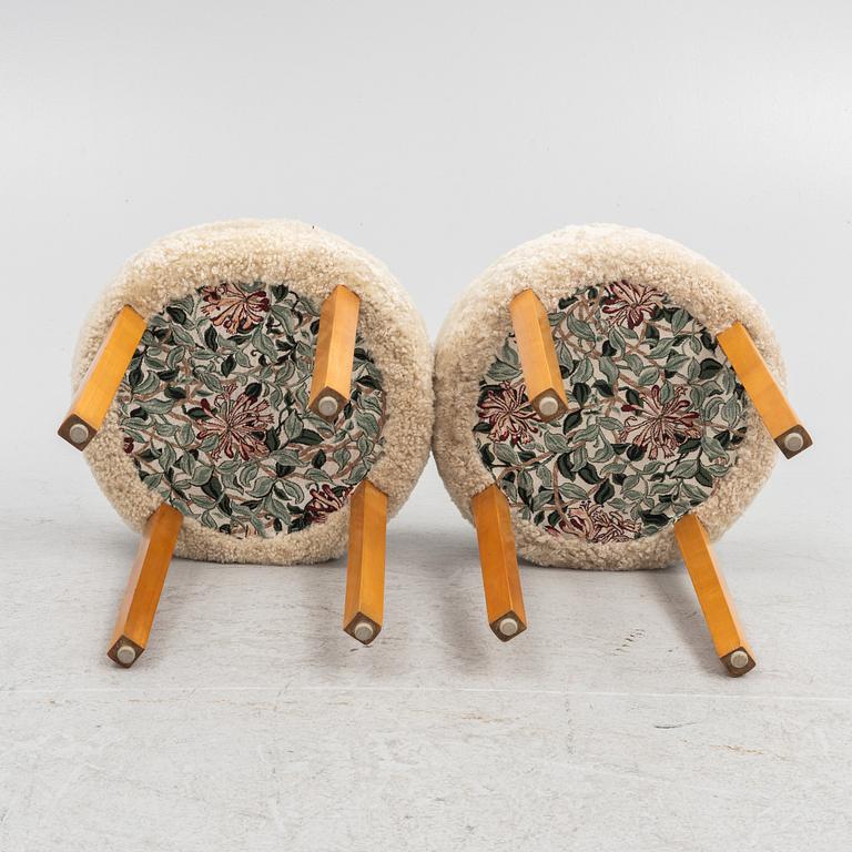 Stools, a pair, Swedish Modern, 1940s.