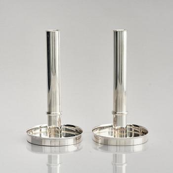 Sigurd Persson, a pair of silver candlesticks, Stockholm 1965.
