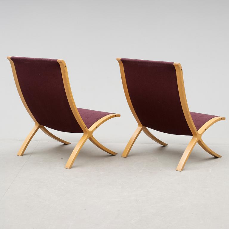 FÅTÖLJER, ett par, "X-stolen", Peter Hvidt & Orla Molgaard Nielsen, Fritz Hansen, Danmark, 1978.