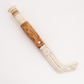 A reindeer horn knife by Thore Sunna, before 1964, signed.