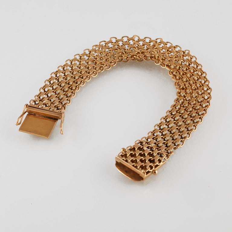 ARMLÄNK, 18K guld, Ädelsmycken, Stockholm, 1963. Vikt 33,7 gram.