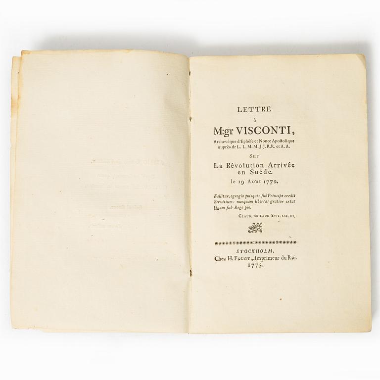 With unique, letterpress dedication leaf, 1773.
