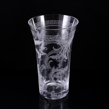 A glass vase 'Arabesque' by Versace for Rosenthal, Germany.