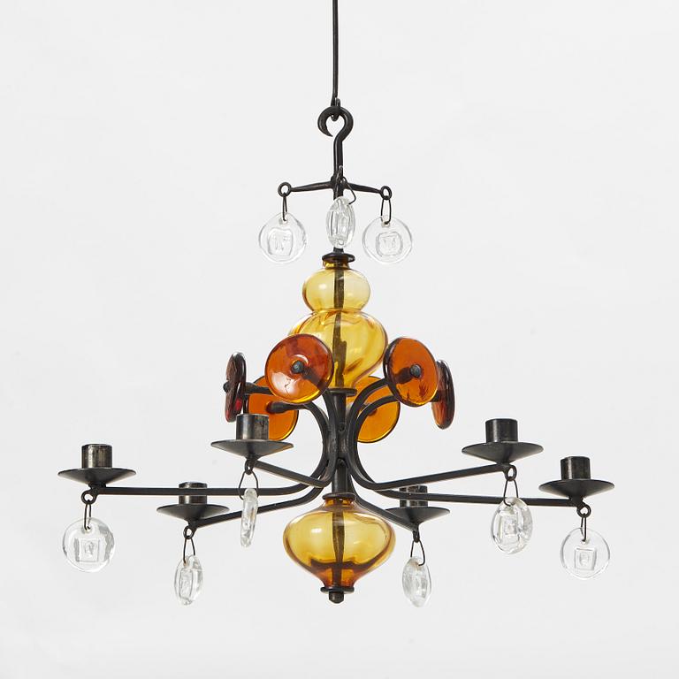 Erik Höglund, ceiling chandelier, Boda Smide, second half of the 20th century.